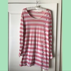 Sheer Betsey Johnson striped long shirt